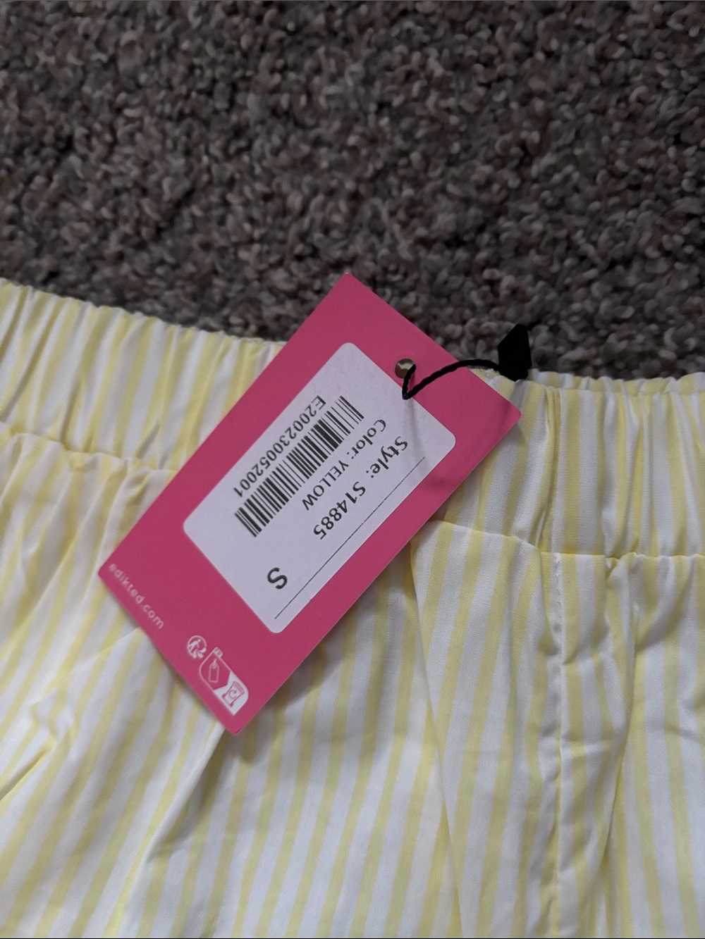 Edikted Yellow Stripe Women’s Shorts - Picture 3 of 3